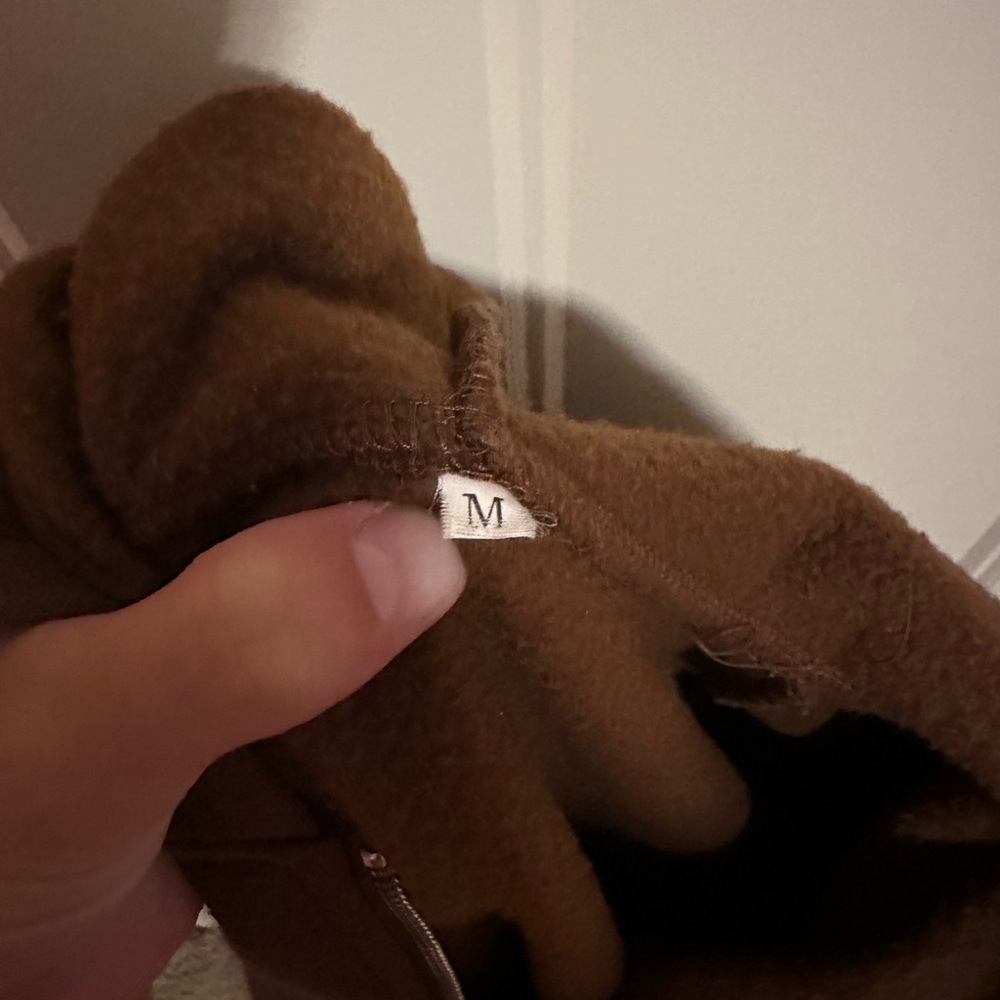 brown zip up